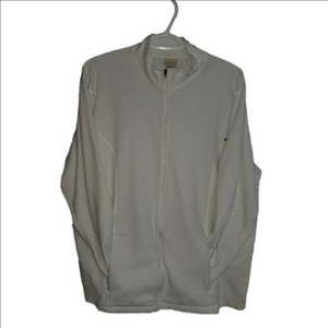 L.L. Bean White Polyester Fleece Full Zip Jacket Label Reads Size 2X Reg 0 GCN1